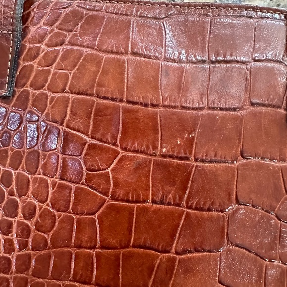 Vintage Cristian of Italy Embossed Croc Style Leather Bucket Bag - Picture 13 of 14